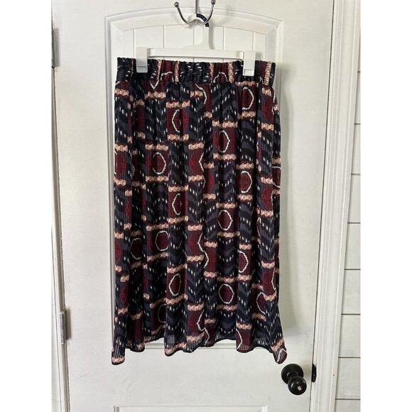 Lane Bryant Multi Pattern/multi Color Midi Skirt /elastic Waist/SZ. 16. - Picture 1 of 3